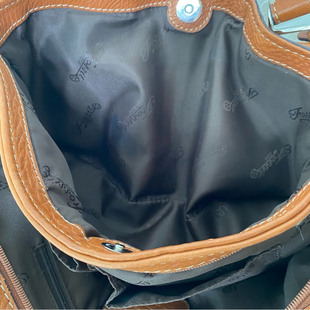 Y2K Vintage Fossil Cognac Genuine Pebbled Leather Shoulder Bag Purse - Picture 12 of 16